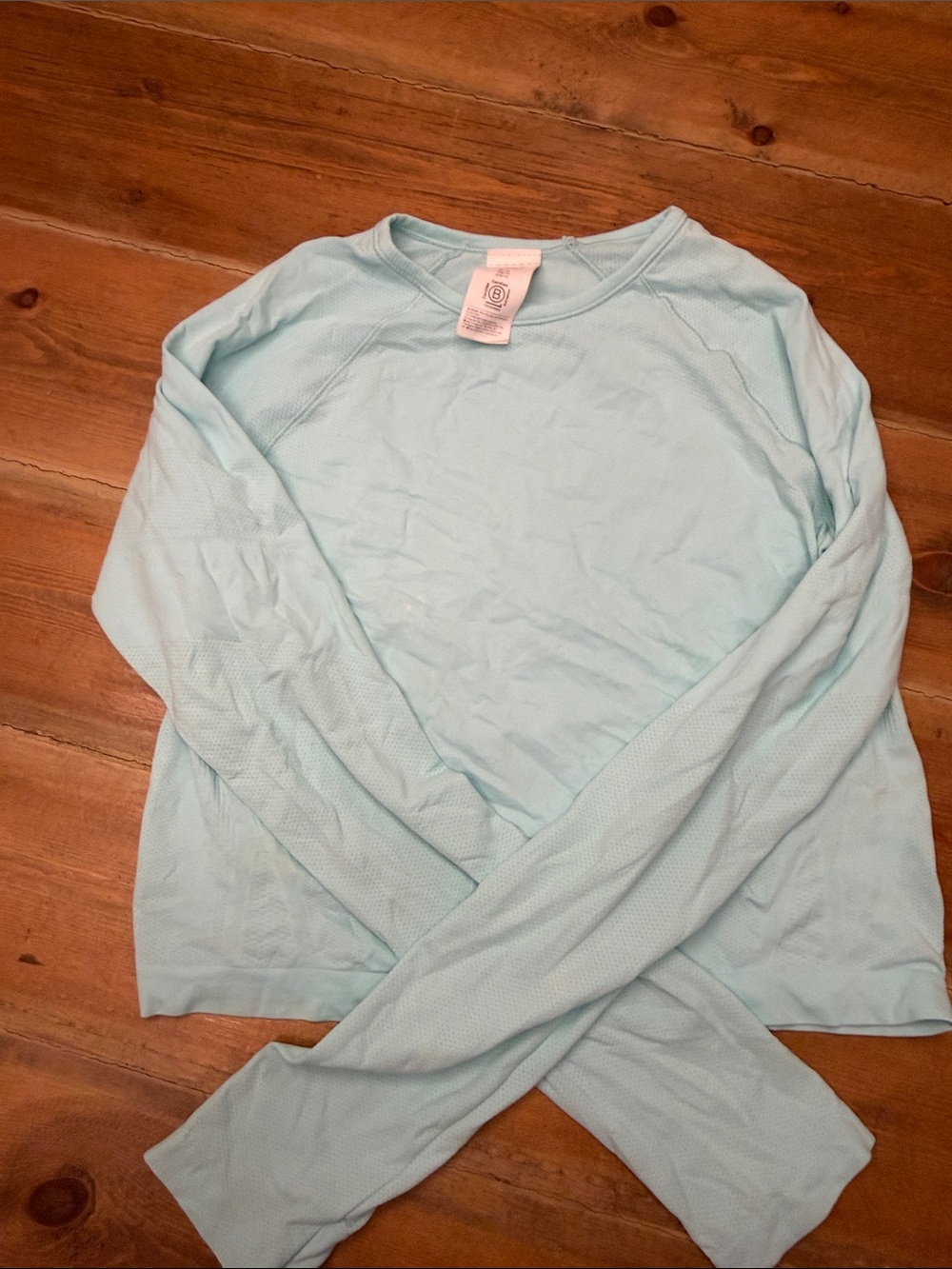 Athleta Girl Mint Blue Crewneck Long Sleeve Top
